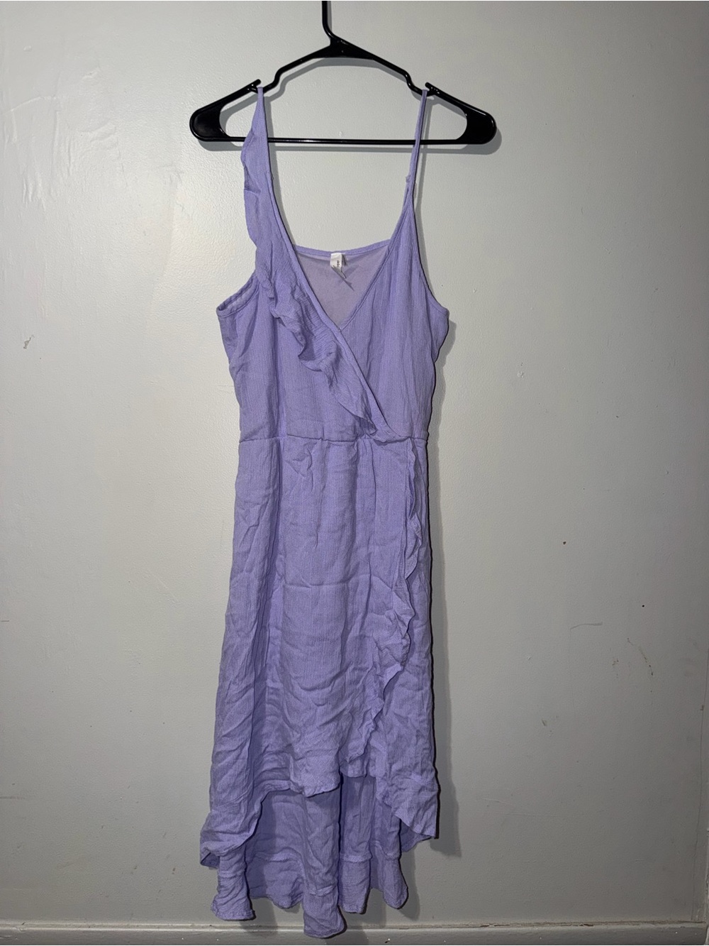 Love Lavender High-Low Ruffle Wrap Dress